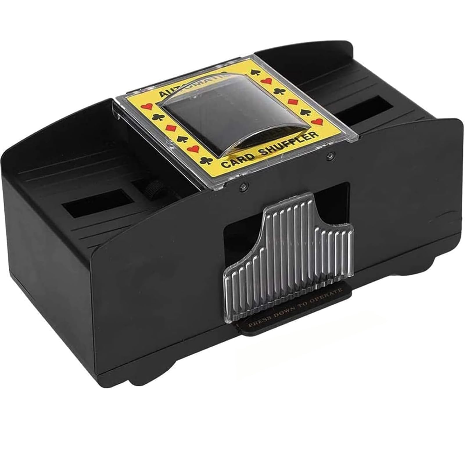 Dacefloy Automatic 2 Deck Card Shuffler Machine -Battery Operated Shuffling Device for Standard Size Playing Cards, Family Home Table Game Accessory