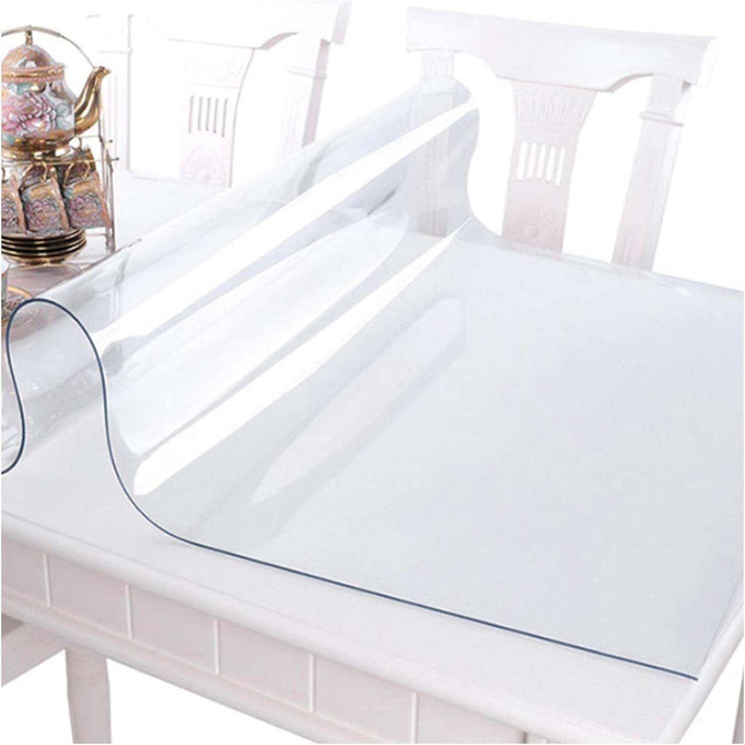 Tovaglia in plastica trasparente, 85 x 180 cm, impermeabile, in PVC, protezione per tavolo, ideale per pranzi ed eventi, facile da pulire