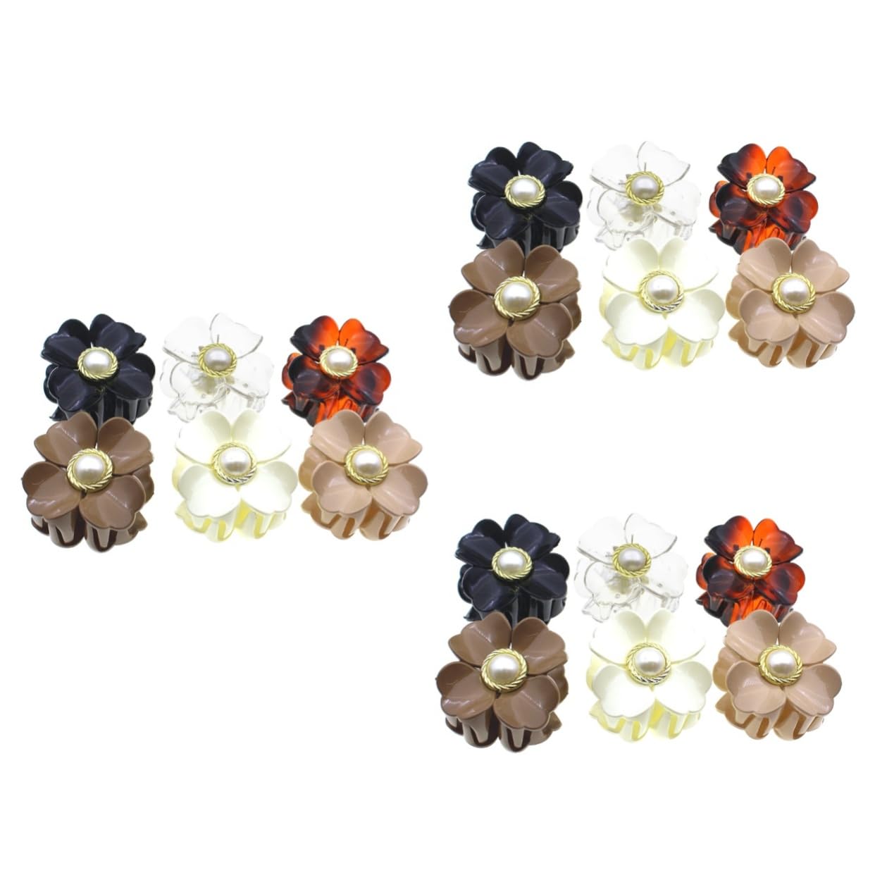 3 Set Di Fermagli Per Da Donna Fermagli Per A Forma Di Fiore Fermagli Per Coda Di Cavallo Piccole Mollette Per Sottili 6 Pezzi * 3
