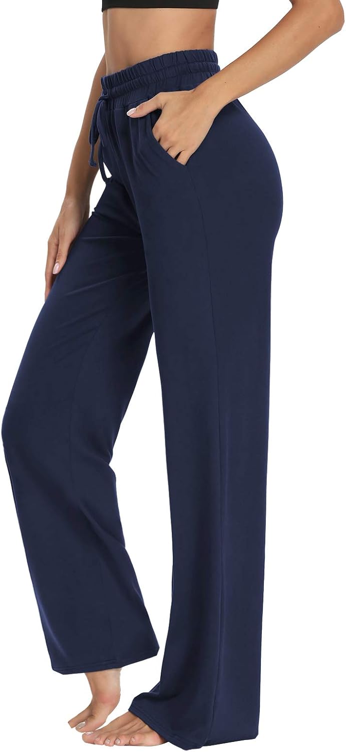Sarin Mathews Womens Yoga Sweatpants Wide Leg High Waisted Lounge Pajamas Pants Comfy Workout Loose Pants with Pockets - Image 2