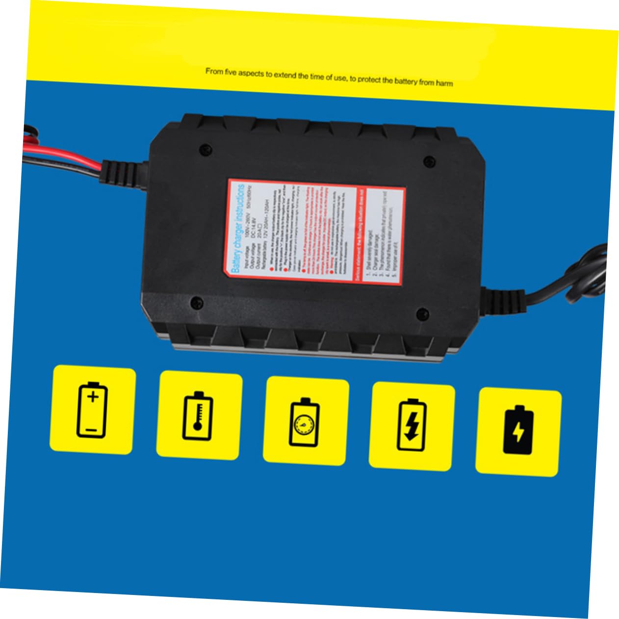 Chargeur de Batterie 12 V 20 A pour Moto et Batterie Automobile