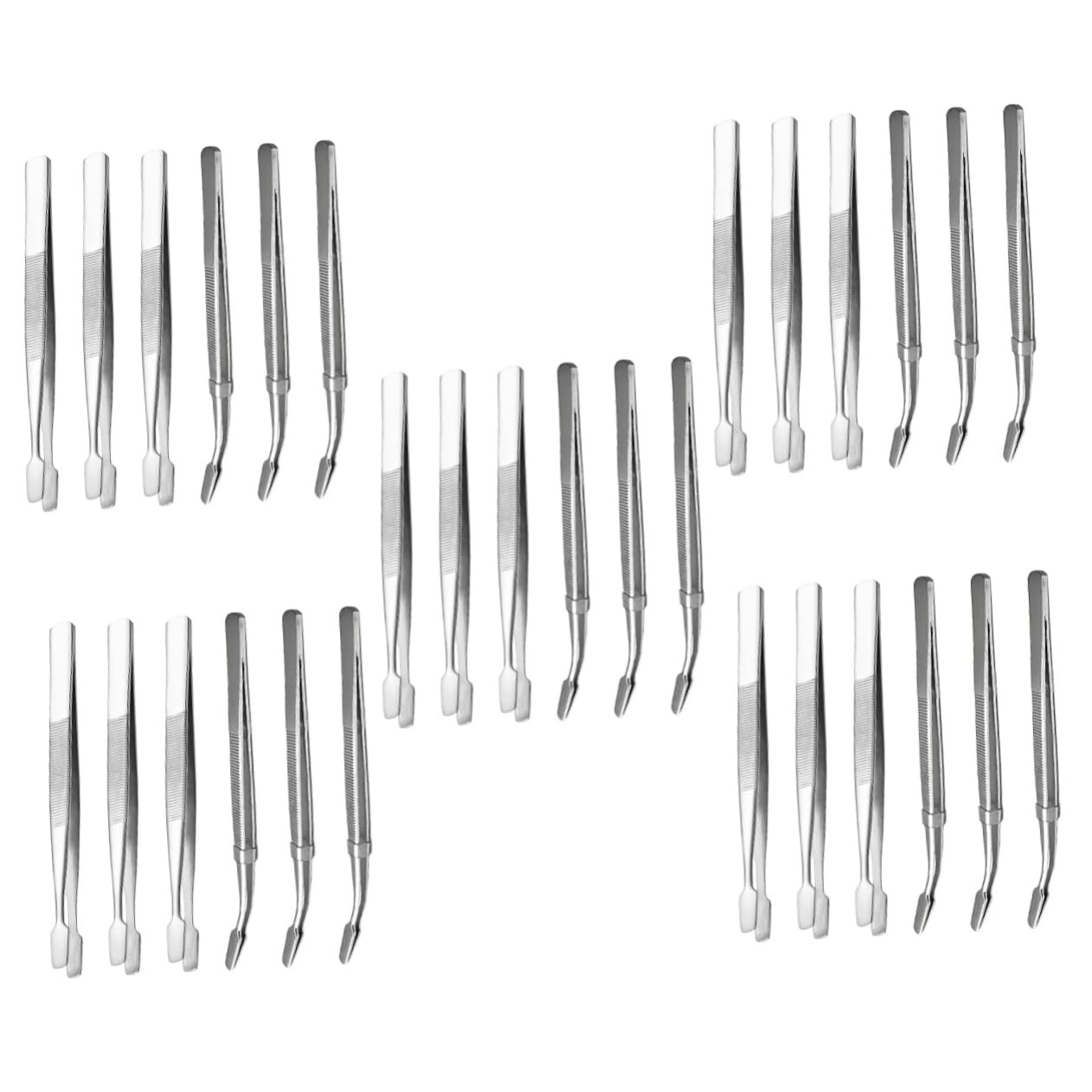 Angoily 5 Series Pinzas Inoxidable Para Pestañas Postizas Cabezas Y Curvas Herramienta Multifuncional Antideslizante Para Manualidades Y Aplicación De Stickers 6 Piezas X 5