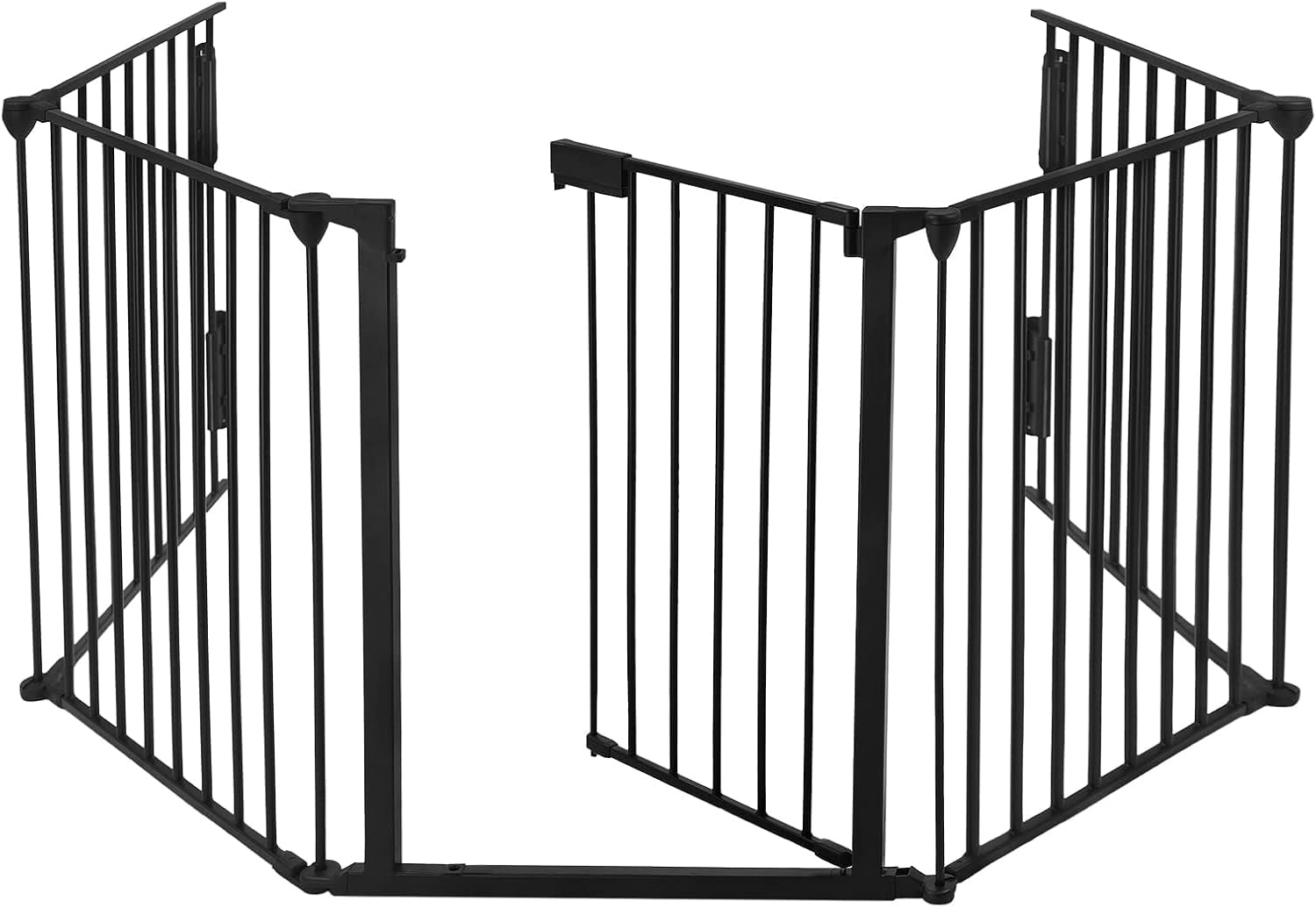 XMTECH Kaminschutzgitter 5-teilig 300cm, Metall faltbar 75x60cm ohne Bohren