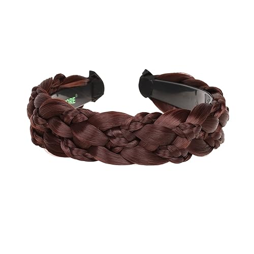 Miniatura 2 de vowyore Diadema de 7 hebras de pelo sintético, trenzada, trenzada, con dientes, accesorios para mujeres y niñas