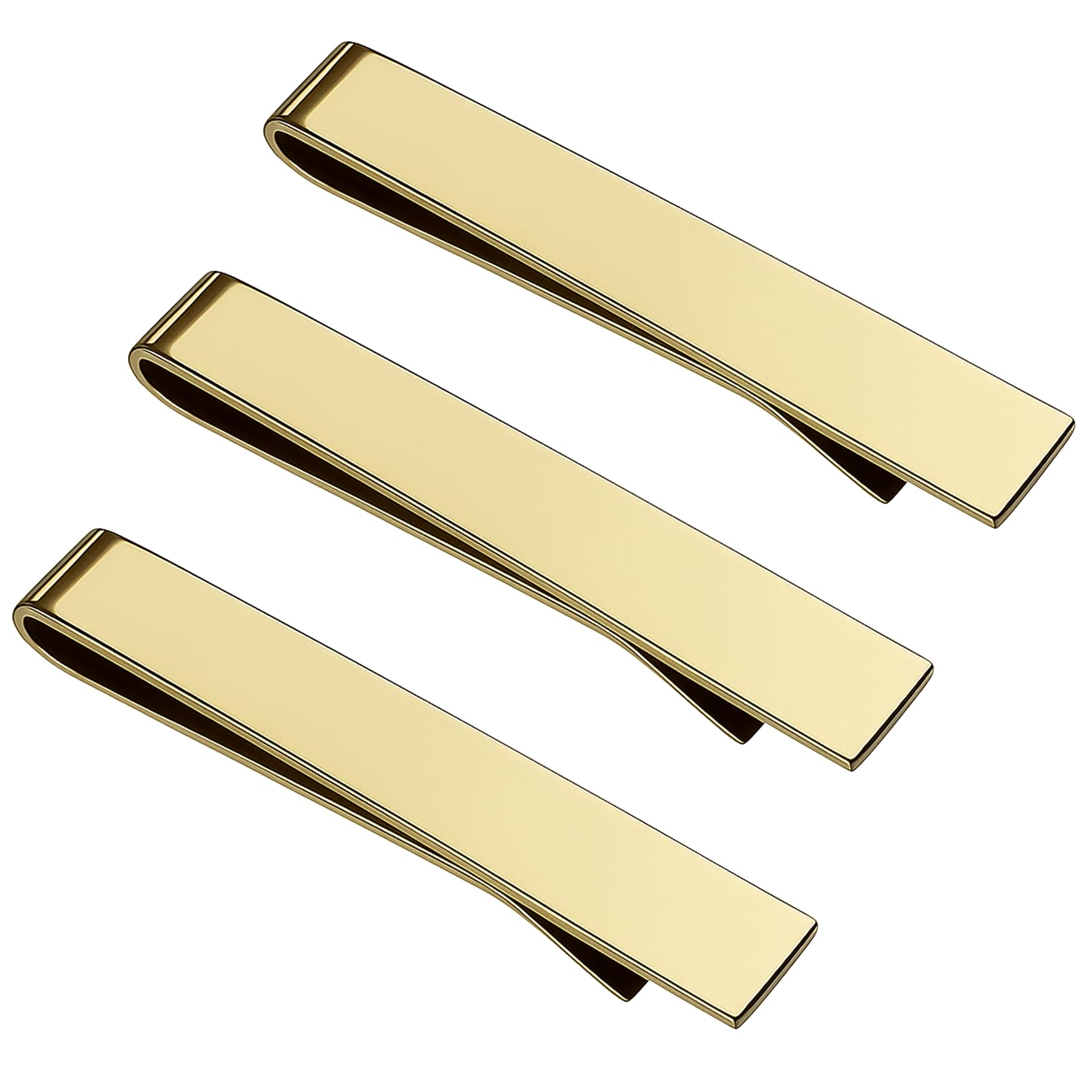 Roctee Men's Tie Clip For Skinny Ties, 3 Pack Small Tie Clip For Men, Tie Clasp Pinch Necktie Clip On Shirt Tie, Suitable For Business Metting Wedding Birthday Gift Father Boyfriend Son