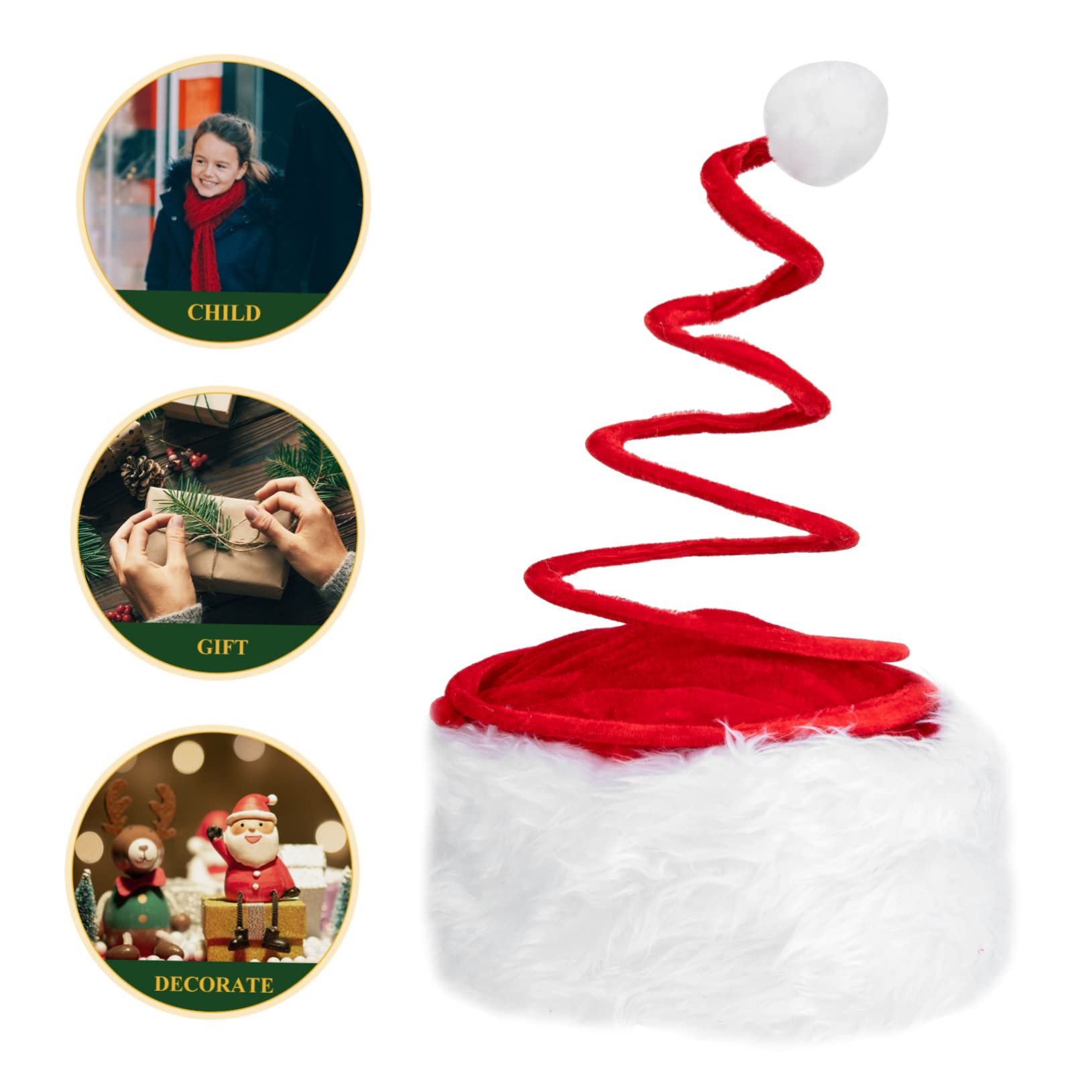 5 Uds Sombrero De Primavera De Navidad Divertido Sombrero De Navidad De Papá Noel Con Resorte De Bobina Diseño Elástico De De Elfo De Papá Noel