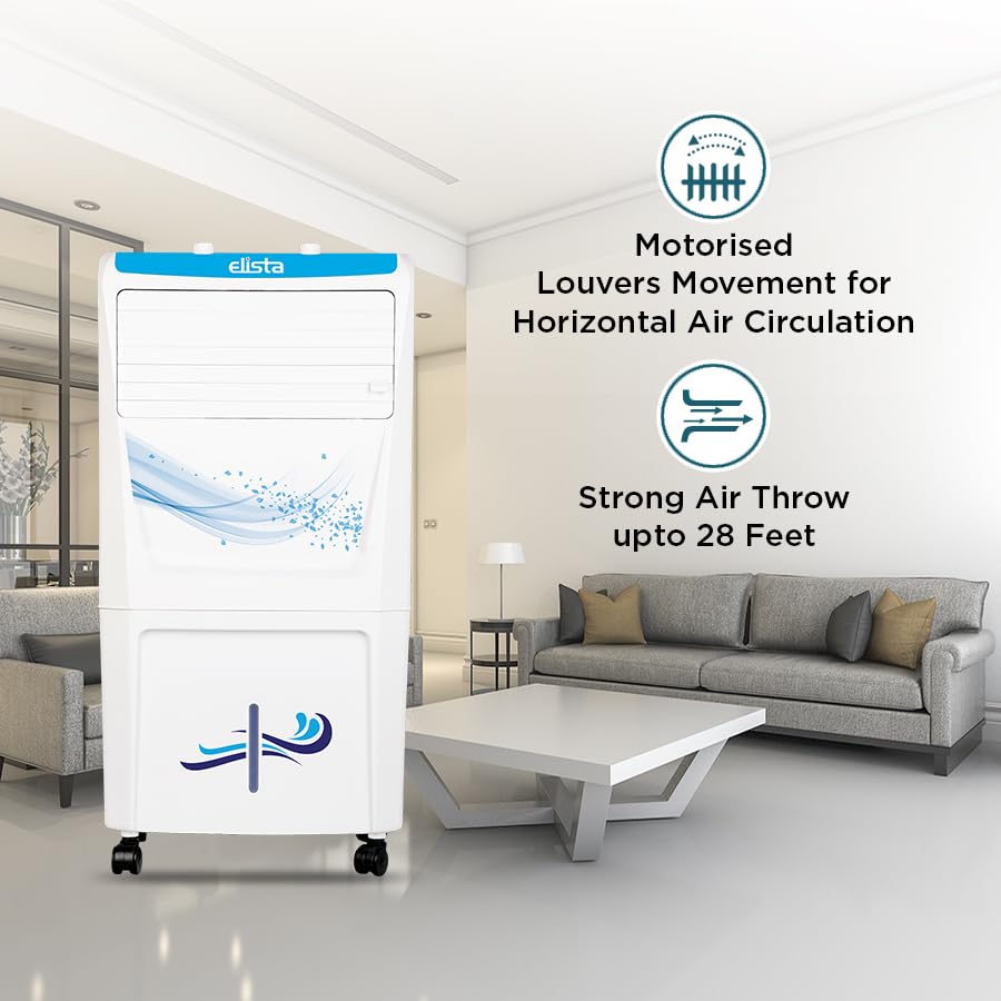 Elista BUDDY COOL 37, Personal Air Cooler 37 Ltrs with Honeycomb Pads | In Built Ice Chamber| Inverter compatible | Powerful Air Throw upto 28 Ft | With Mosquitos and Dust Net Filter 3