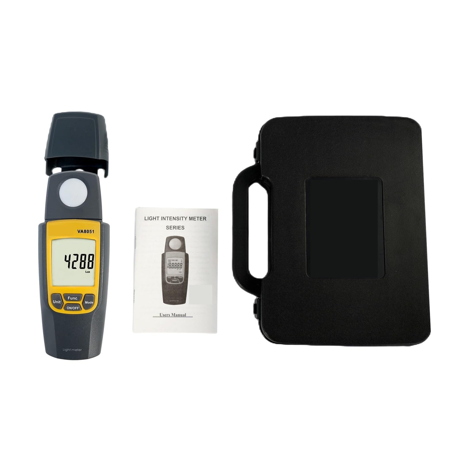 Espectrofotómetro, Medidor De Luz Iluminancia Digital VA8051, Luxómetro Con Sensor Giratorio 270 ° For Plantas, Probador Luces LED For Interiores Y Exteriores