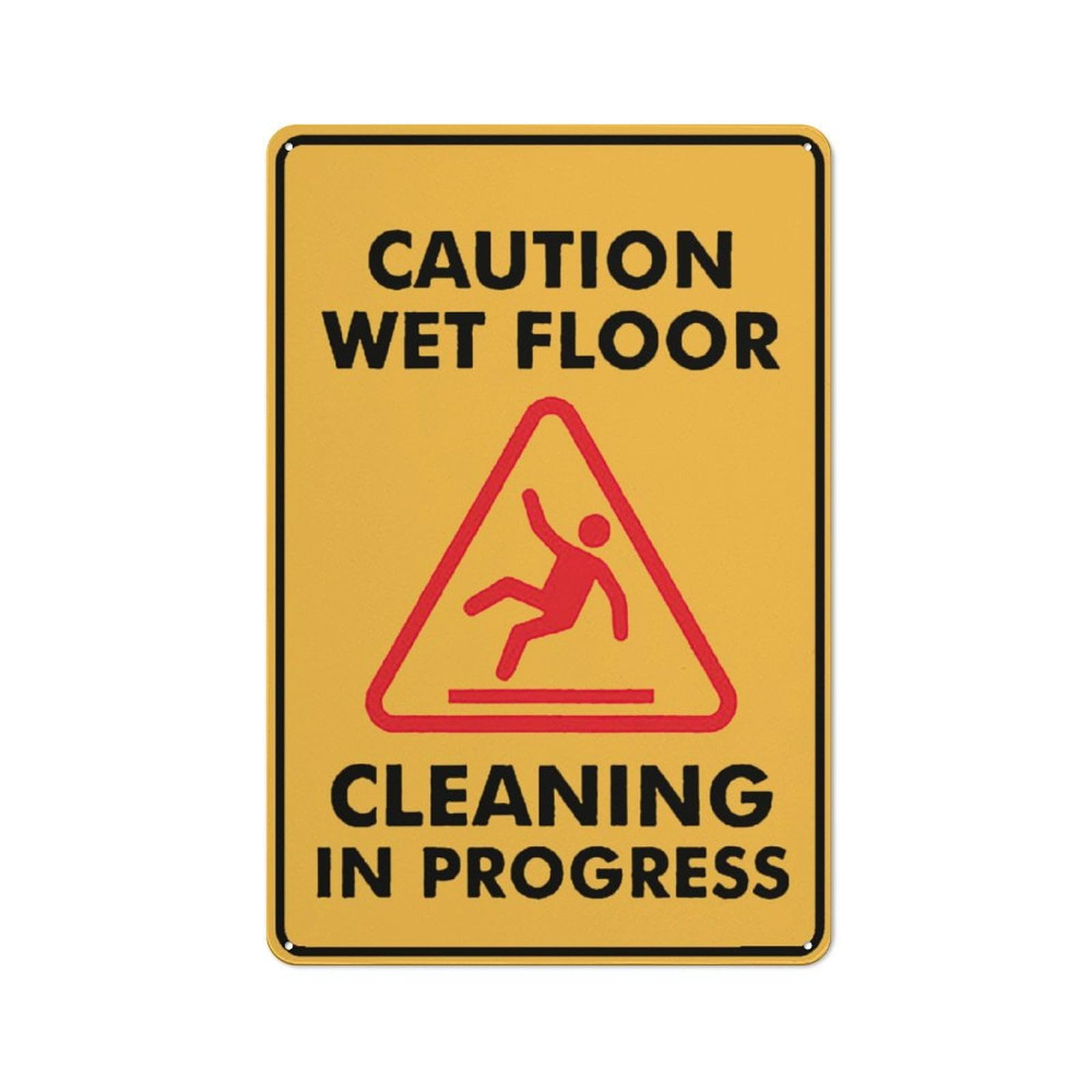 Peiyeety A01 Caution Wet Floor - Cleaning In Progress 12X16 Inches Tin Sign Great For Garden And Yard Wall Decor