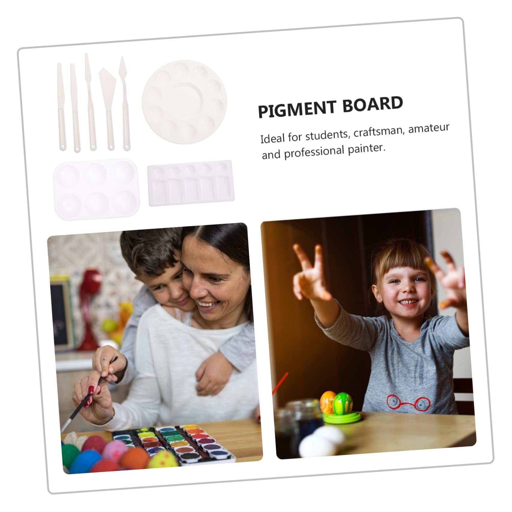 HOMSFOU 1 Set Watercolor Paint Mixing Palette with Scrapers Lightweight Color Mixing Trays for Artists Art Supplies for Easy Cleanup and Use