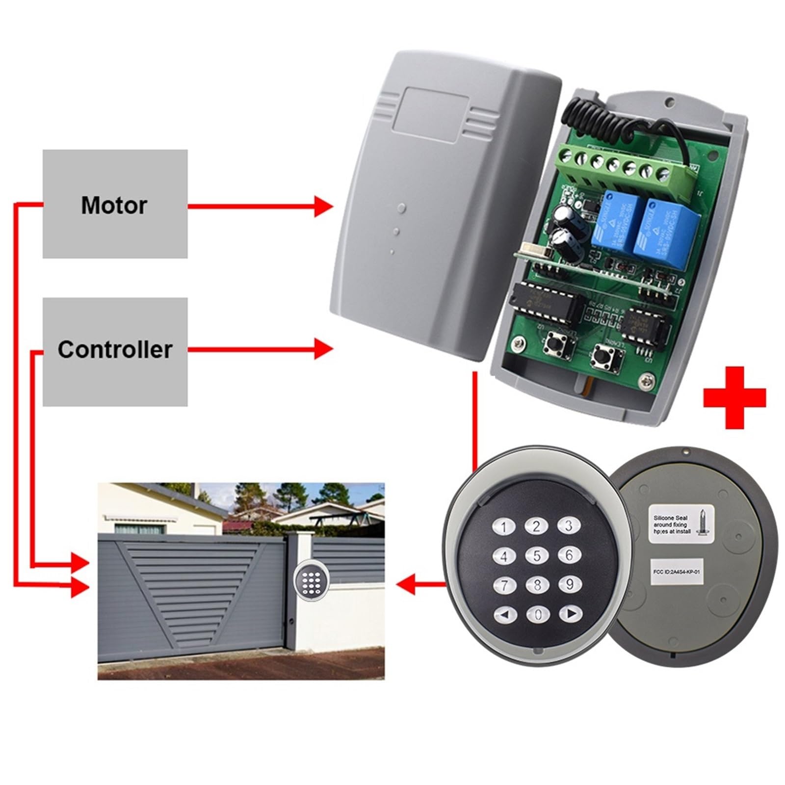 Tastatur Türschloss DC 12V 24V Fernbedienung Empfänger Tür Access Control System Drahtlose Tastatur Mit Fernbedienungen(Remote Control)