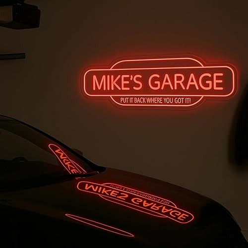 Miniatura 4 de Letrero de neón personalizado para garaje, letrero de luz LED acrílico personalizado hecho a mano para garaje, letrero de neón LED 3D regulable para