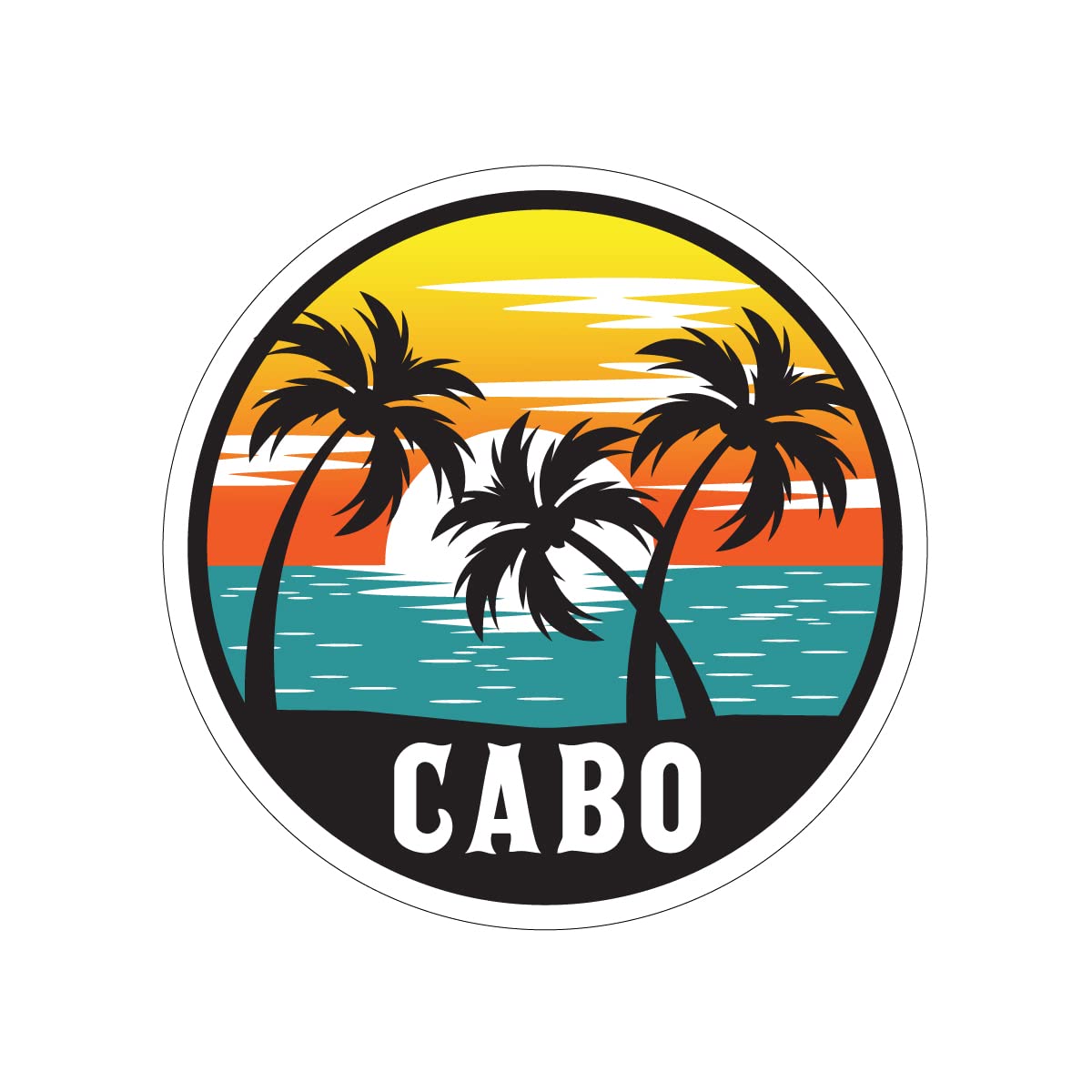 Cabo, Mexico 3 inch Sticker, S575 (Waterproof Vinyl Decal for Car, Water Bottle, Laptop, iPad, Window, Cooler, Luggage, Bumper, Toolbox, Locker), 3