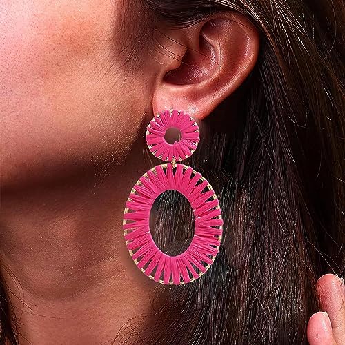 Hot Pink Earrings Y2K Love Gifts, Pink Heart Earrings Lightweight Hypoallergenic Heart Drop Magenta Earrings Valentine's Day Mother's Day Jewelry2