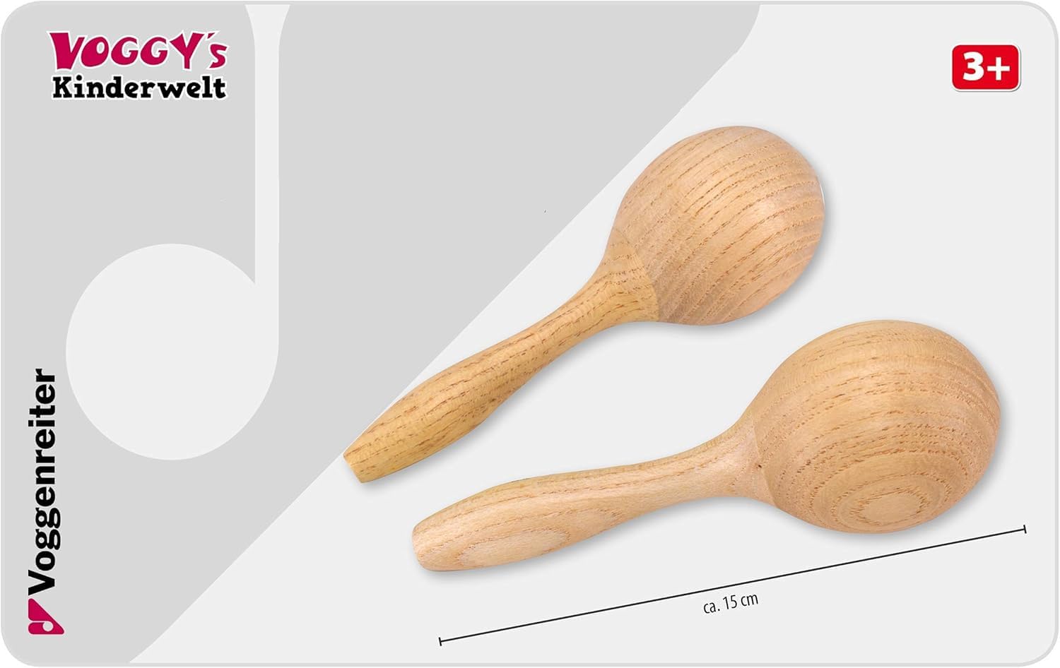 Voggy's Maracas instrument perkusyjny z drewna dla dzieci od 3 lat - rozmiar przyjazny dla dzieci
