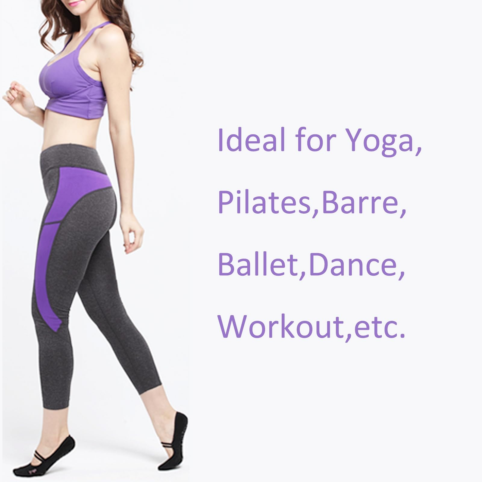 Antiscivolo Calze Donna -Calzini Antiscivolo Donna Calze Sportive per Yoga,Pilates, Pure Barre, Danza, Fitness, Ginnastica, Balletto