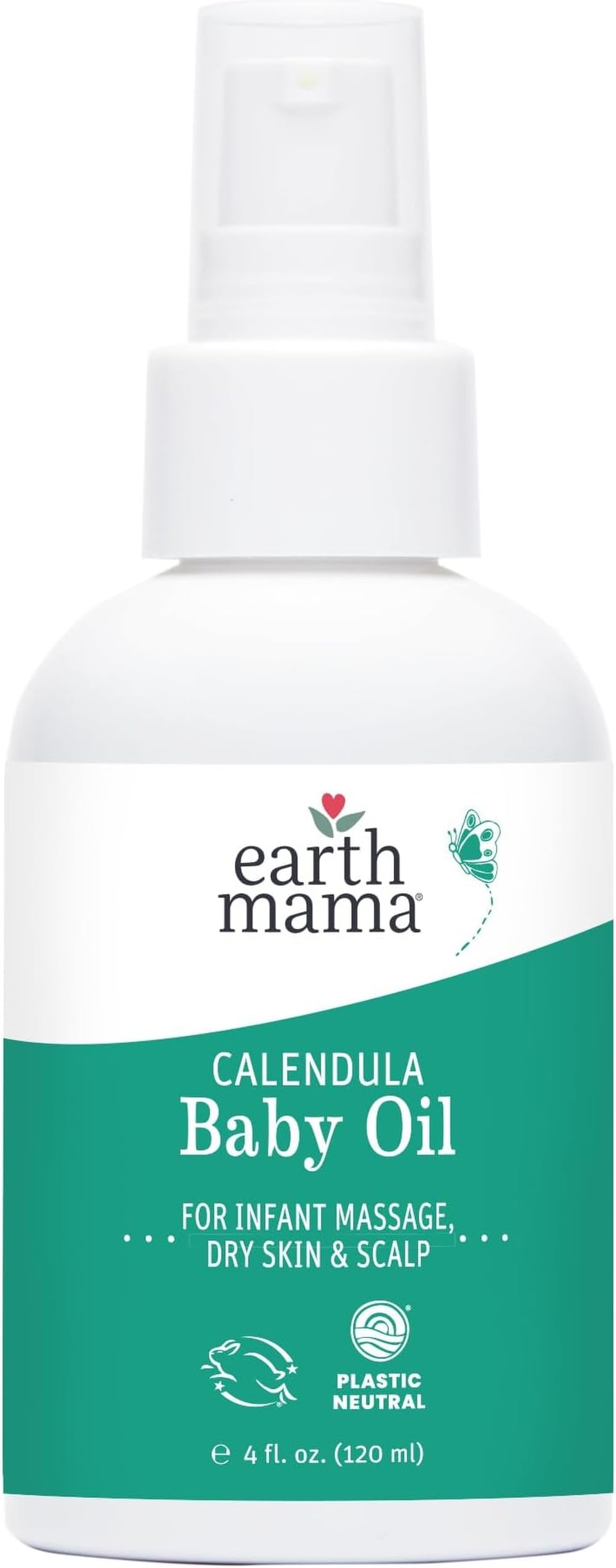 Earth Mama Calendula Baby Oil - Body and Massage Oil for Newborns and Infants - 4 fl oz - Fragrance-Free - Dry Skin & Scalp Moisturizer 4 Fl Oz (Pack of 1)