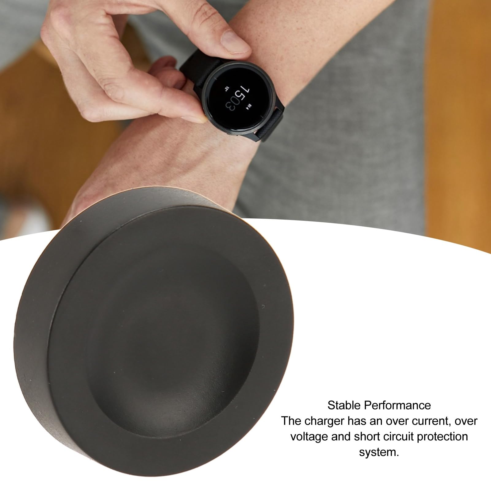 Ładowarka Smart Watch, Ochrona przed zwarciem Łatwa w użyciu Wymiana ładowarki do zegarka domowego (czarny)
