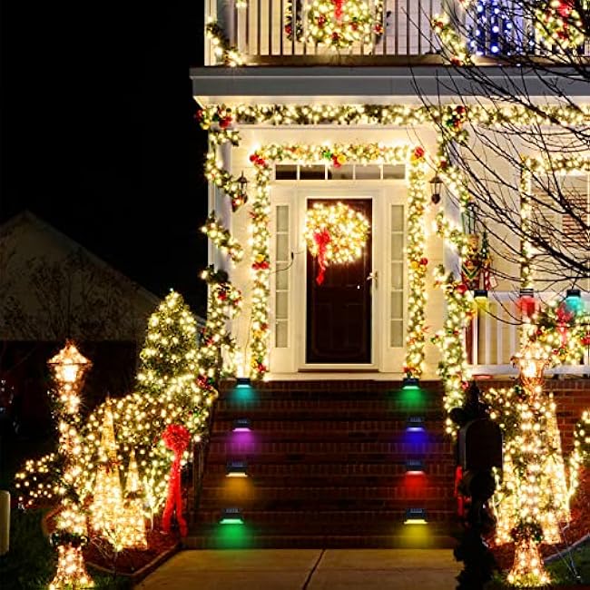 K.E.J. Solar Lights LED Step Lights Color Changing Solar-Powered