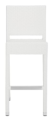 SAFAVIEH FOX5201C Collection Bethel Indoor/Outdoor Bar Stool, White