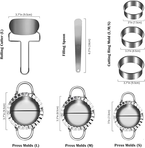Miniatura 6 de Dumplings Maker 8 piezas, molde y cortador de prensa de empanada, envoltura de masa de ravioli para tartas