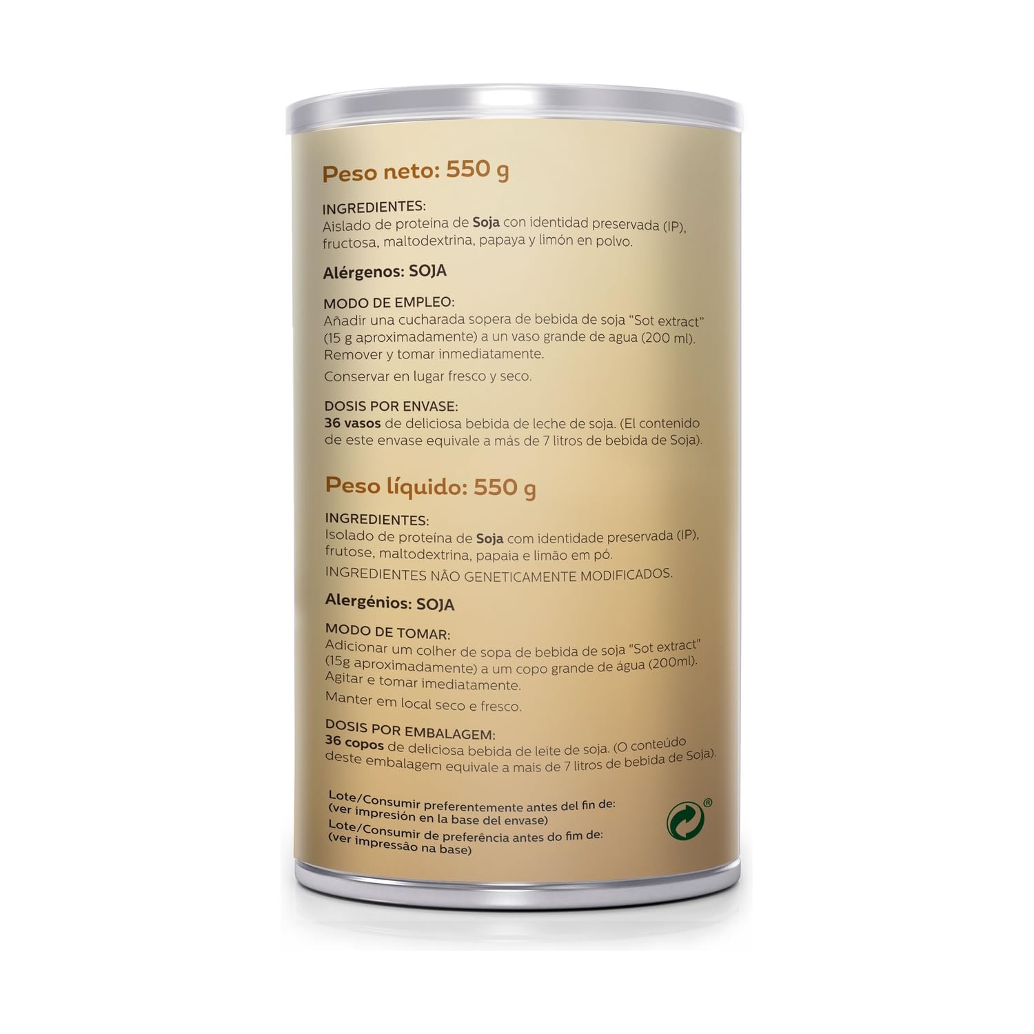 Bevanda di soia in polvere 550 g di polvere