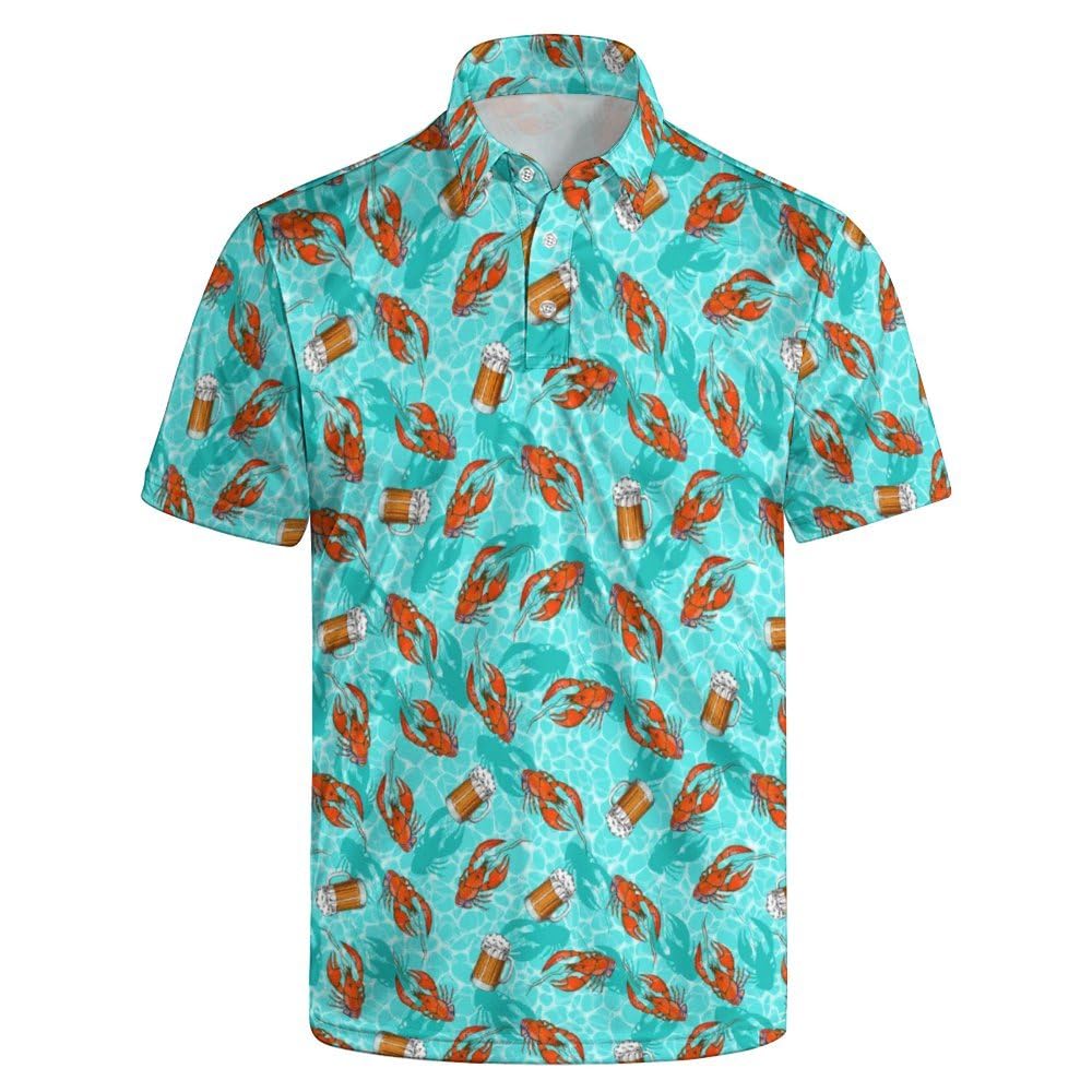 Mens Funny Golf Polo Shirts Short Sleeve Quick Dry Polo Shirts