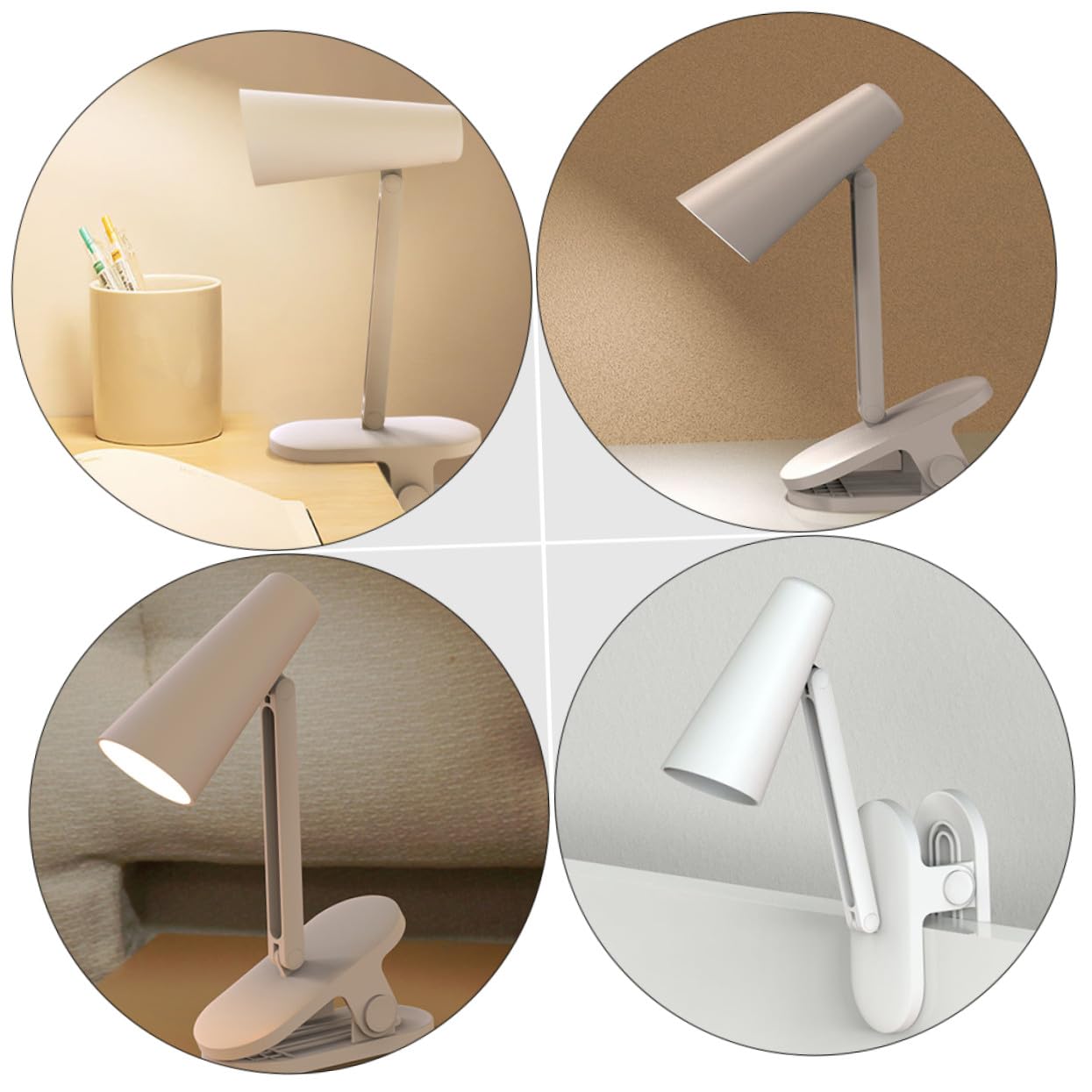 LED Faltbare Schreibtischlampe mit Aufladung Clip On Aunschonende Leselampe Dimmbar & Vielseitig für Schlafzimmer Arbeitszimmer Büro - Perfektes praktisches schenk