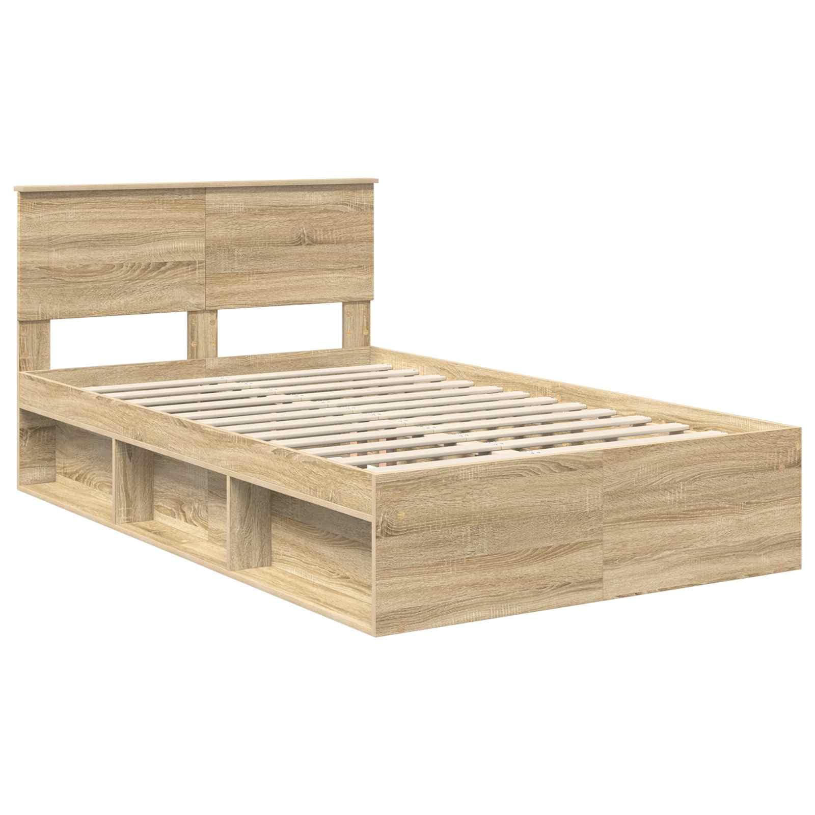 Betten Sonoma 120 x 200 cm, struttura moderna in legno con testiera e rete a doghe, durevole e salvaspazio, per camera da letto, camera degli ospiti