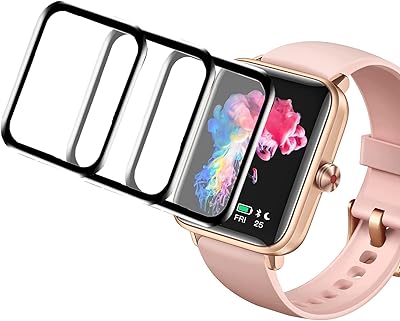 Compatible for Hamile Smartwatch Screen Protector, Lamshaw [3 Pack] 3D Full Coverage PET Screen Protector Film Compatible for Dirrelo GT01 / LETSCOM GT01 1.55