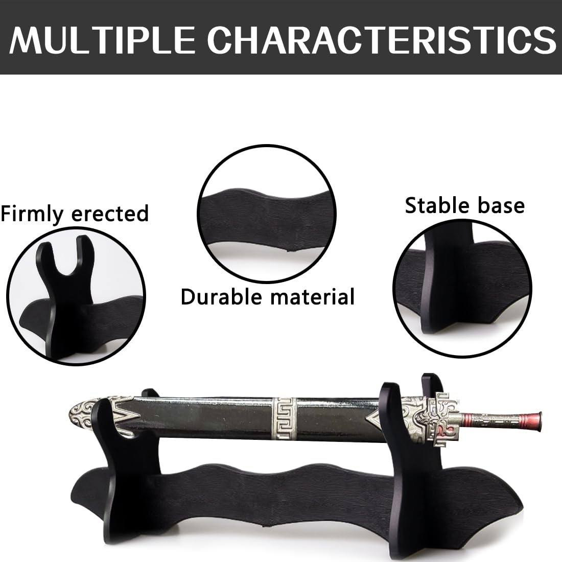 Supporto per Spada Decorativo, Supporto per Spada Samurai, Supporto per Spada Katana, Espositore per Spada da Samurai per Coltelli, Pugnali a Casa o in Ufficio