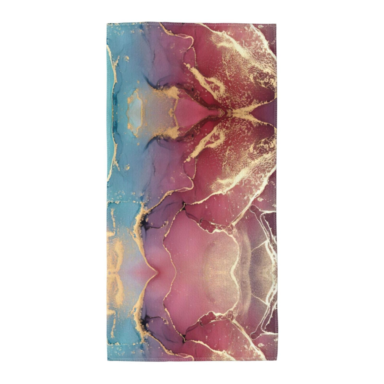 SDEGTHO Marble Texture Fashion Printed Bath Towel High Water Absorption For Hiking Trip