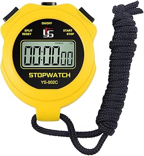 Digital Stopwatch Timer Only Stopwatch with On/Off, No Clock No Date No Countdown Silent Easy Use, Basic Sport Stopwatch for Kids Coaches Running Swimming, Yellow