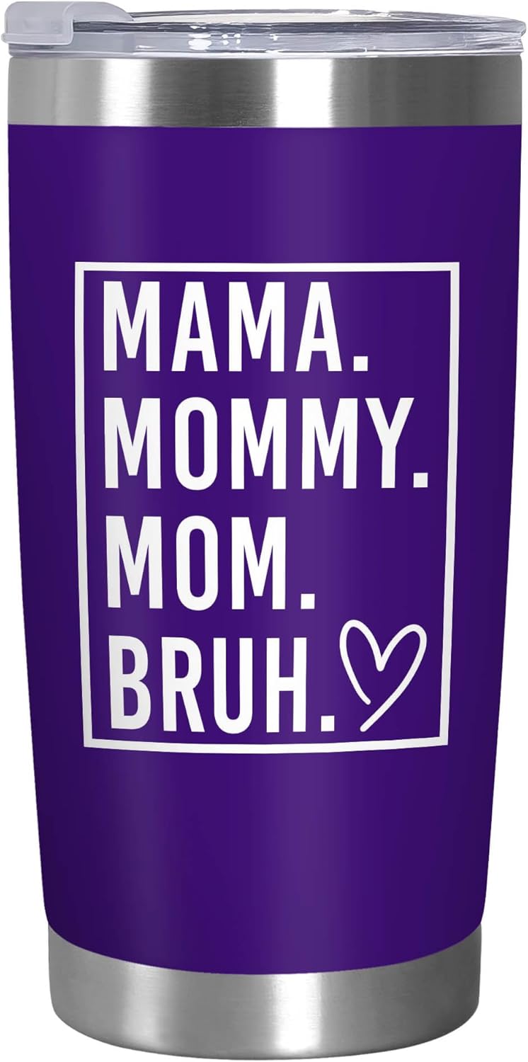 TEEZWONDER Mom Birthday Gifts from Daughter Son - Stainless Steel Insulated Coffee Tumbler with Lid 20 oz - Mothers Day Birthday Gifts for Mom Mama Mother in Law Stepmom, Funny Tumblers for Women
