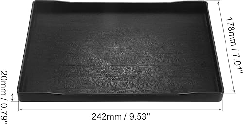 Miniatura 2 de uxcell Bandeja pequeña negra de 7 x 9.5 pulgadas, bandejas rectangulares de plástico de madera para servir, bandeja otomana decorativa para