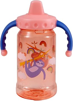 COOL GEAR 2-Pack 12 oz Gripper Sipper Cups For Kids & Toddlers - Dishwasher Safe, Spillproof, Leakproof Waterbottle With Handles For Babies - Rainbows/Unicorns