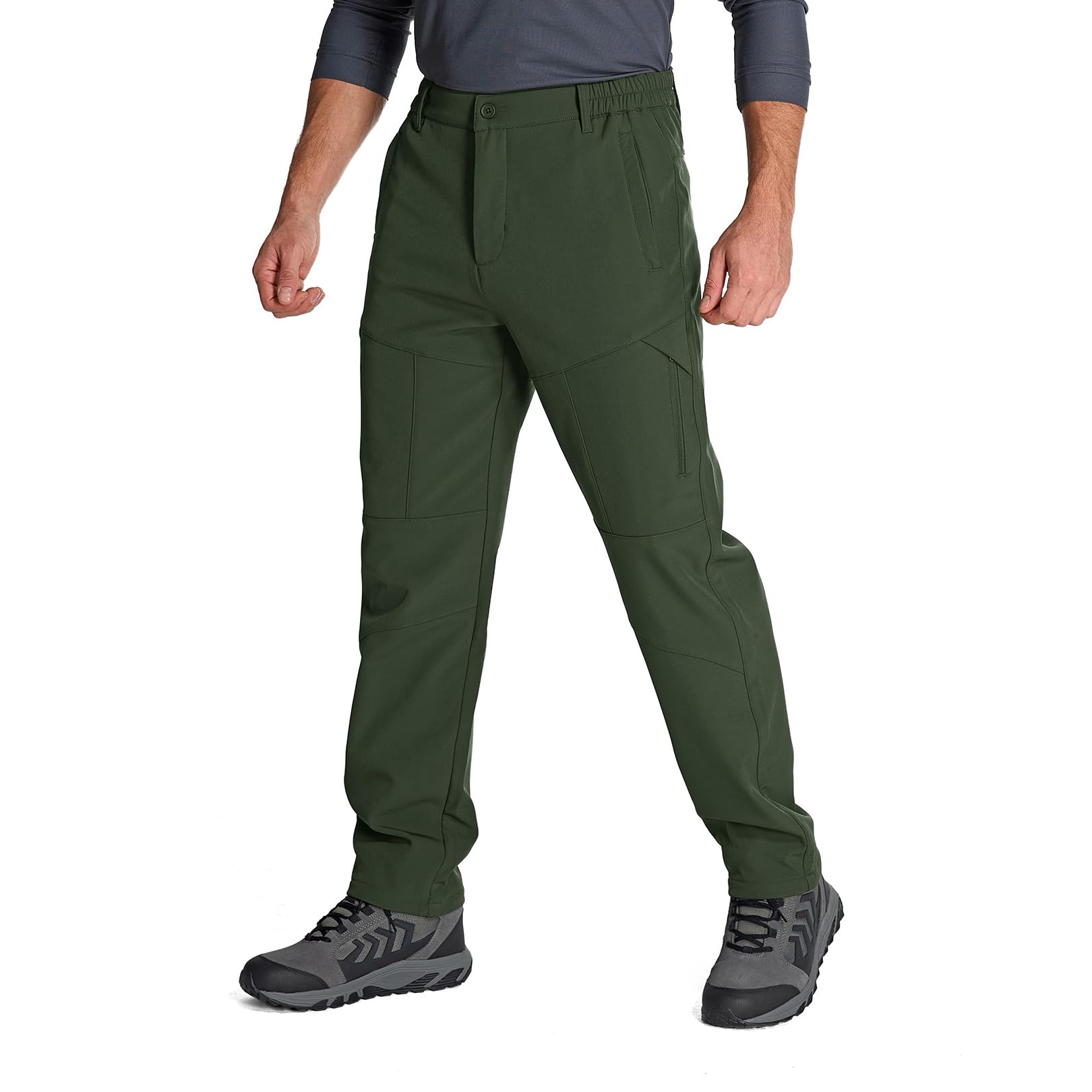 Pantaloni impermeabili da uomo, foderati in caldo pile, invernali