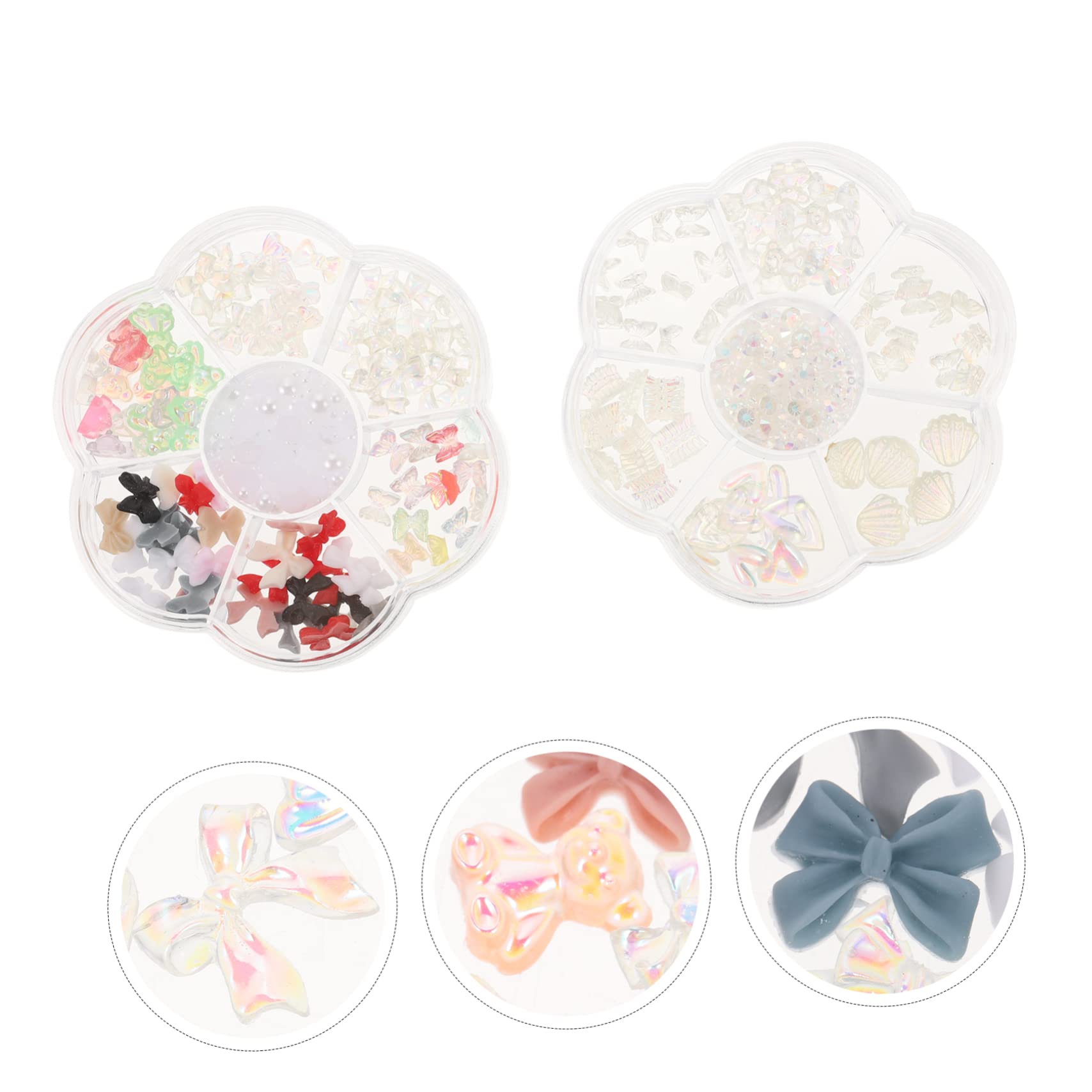 ABOOFAN Boxen Bow-shaped Nagelcharms Perlen Und Strass Für -maniküre Ersatzteile Für Nageldesign Stilvolle Nagelaccessoires Für Besondere Anlässe
