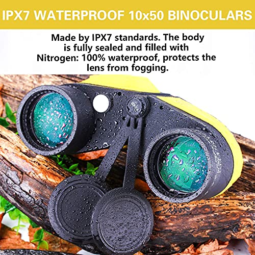 Binoculares 10x50 impermeables con brújula y telémetro miniatura 6