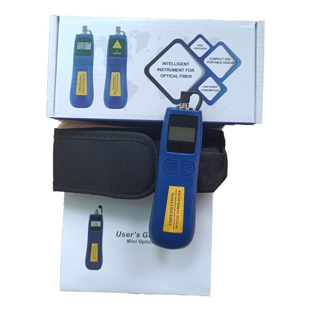 Optical Power Meter - Mini misuratore di potenza ottico, 70 ~ + 10 dBm, tester in fibra ottica per lunghezze d'onda 800 – 1700 nm, alta precisione e peso leggero solo 68 g (AT-TL537OPM)