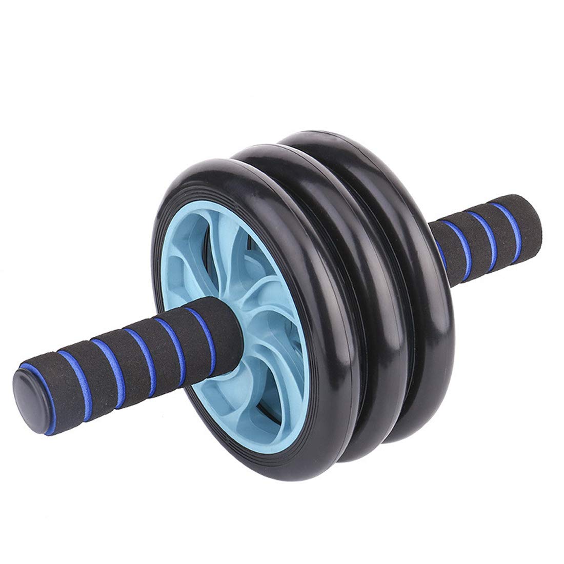 Rodillo de Ab de ruedas, abdominal Máquinas de ejercicios, gimnasio en casa Core entrenamiento, Abs rodillo de la rueda con la rodilla alfombra de entrenamiento de fitness Aparatos,Azul,46cm