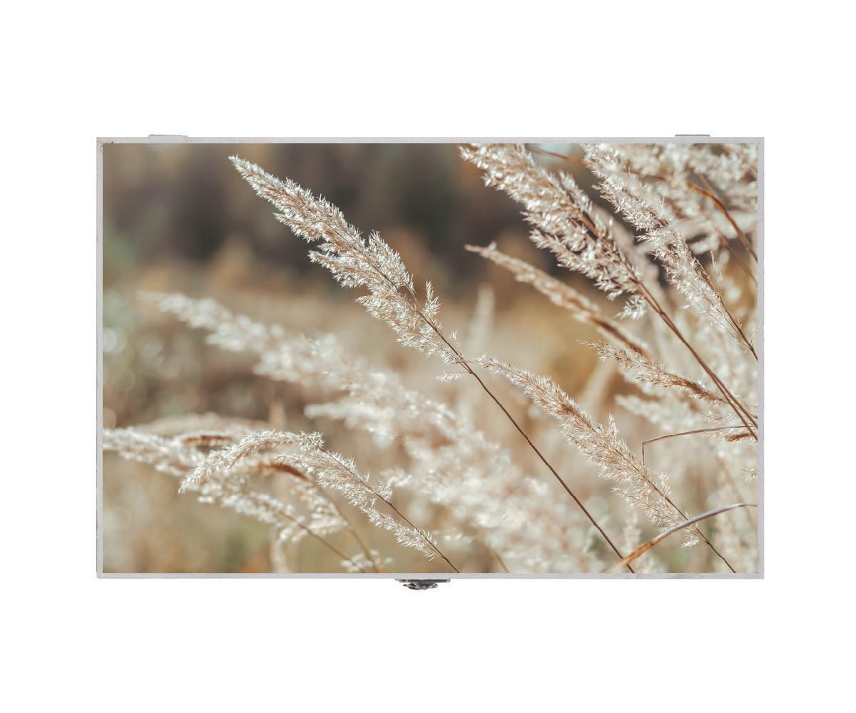 Tapa Contador Luz o Cuadro Eléctrico de Madera Decorativa Cañas Seca de 46x6x32 cm, Cubre Contador para Entrada Pasillo Original (Cañas Seca)
