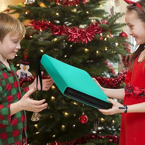 Miniatura 6 de CECOKESO Carpeta de tarjetas de béisbol, carpeta de accesorios para tarjetas coleccionables de 4 bolsillos, carpeta de tarjetas deportivas de 400