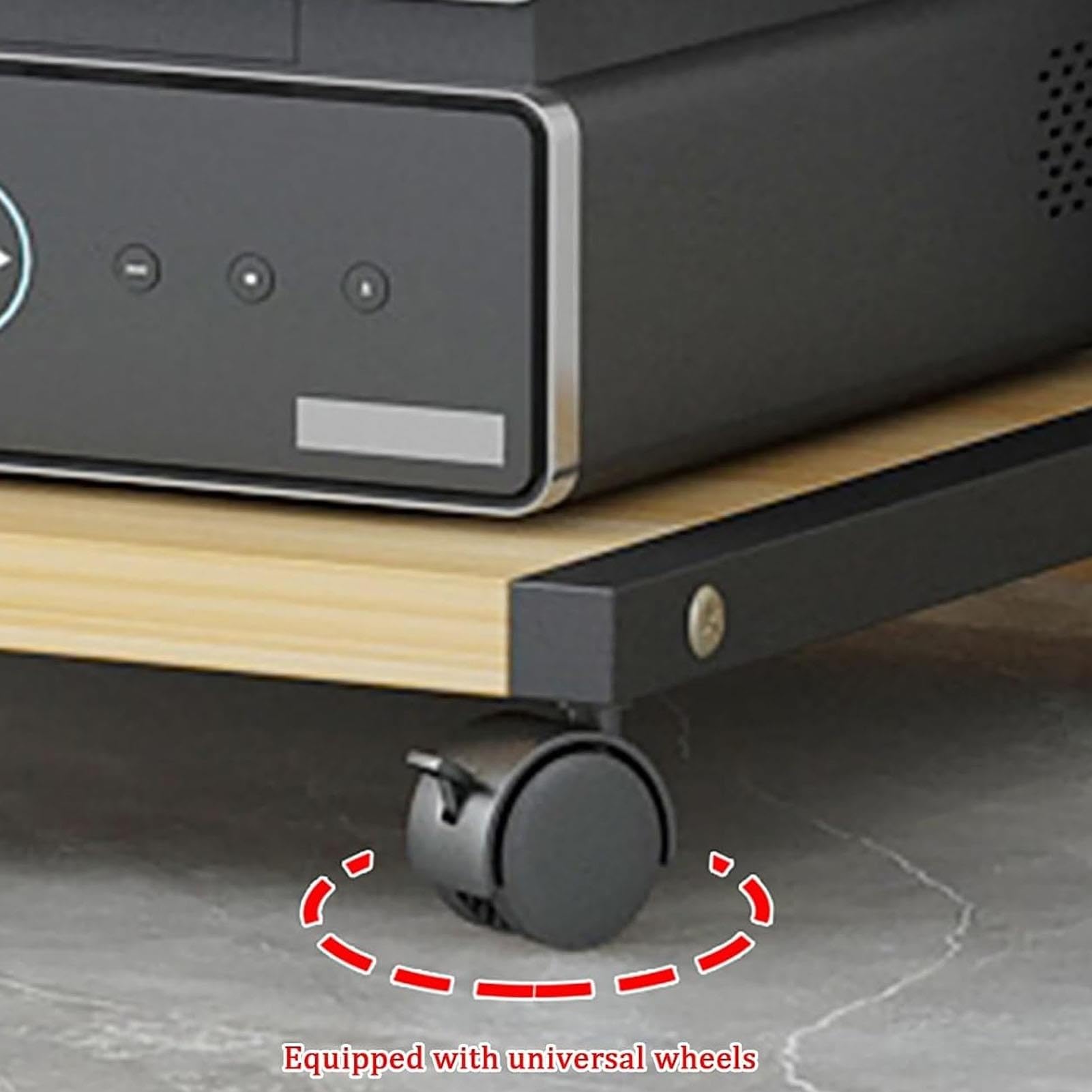 Tv Rack Hifi Shelf Audio Cabinet, Audio Rack met 2 Niveaus Wieltjes
