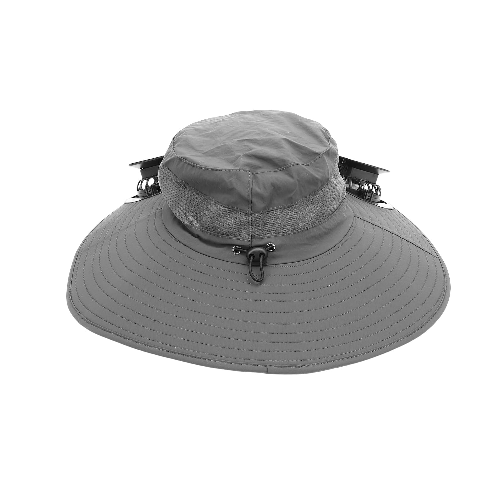 Cappello da Ventilatore Solare per Uomo e Donna con Ventole Solari di Raffreddamento, Traspirante, Leggero, Cappello da Pesca per Protezione Solare, Portatile (Grigio)
