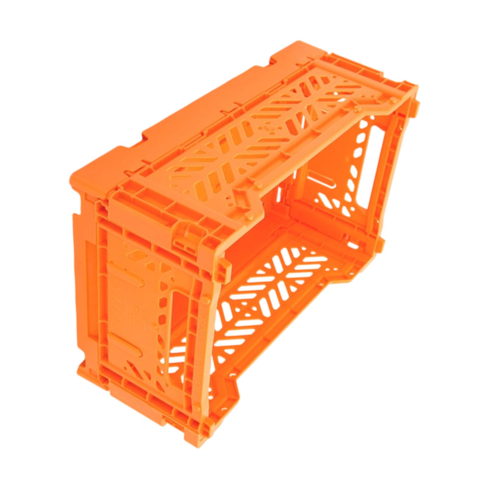 Msioytog Tangerine Foldable Stackable Storage Basket For Toy Snacks Kitchen Organization Study Table Planner