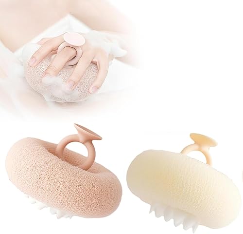 Miniatura 12 de Super suave bola de baño con ventosa de girasol, 2025 cepillos de ducha exfoliantes mejorados, 2 piezas de esponja de baño mágica exfoliante, 2