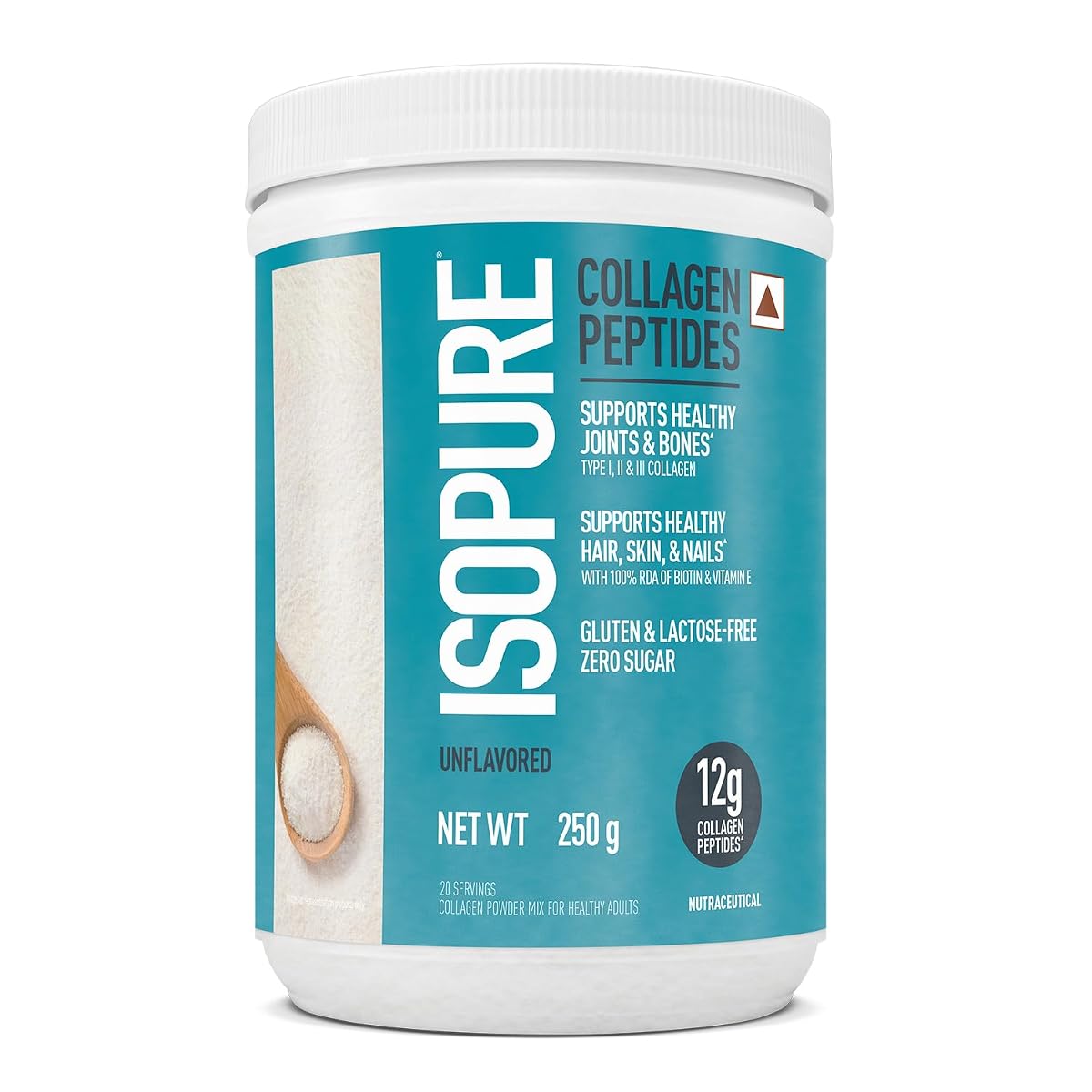 Isopure Collagen Peptides (12g/serve)- 250g (Unflavored) with Biotin & Vit