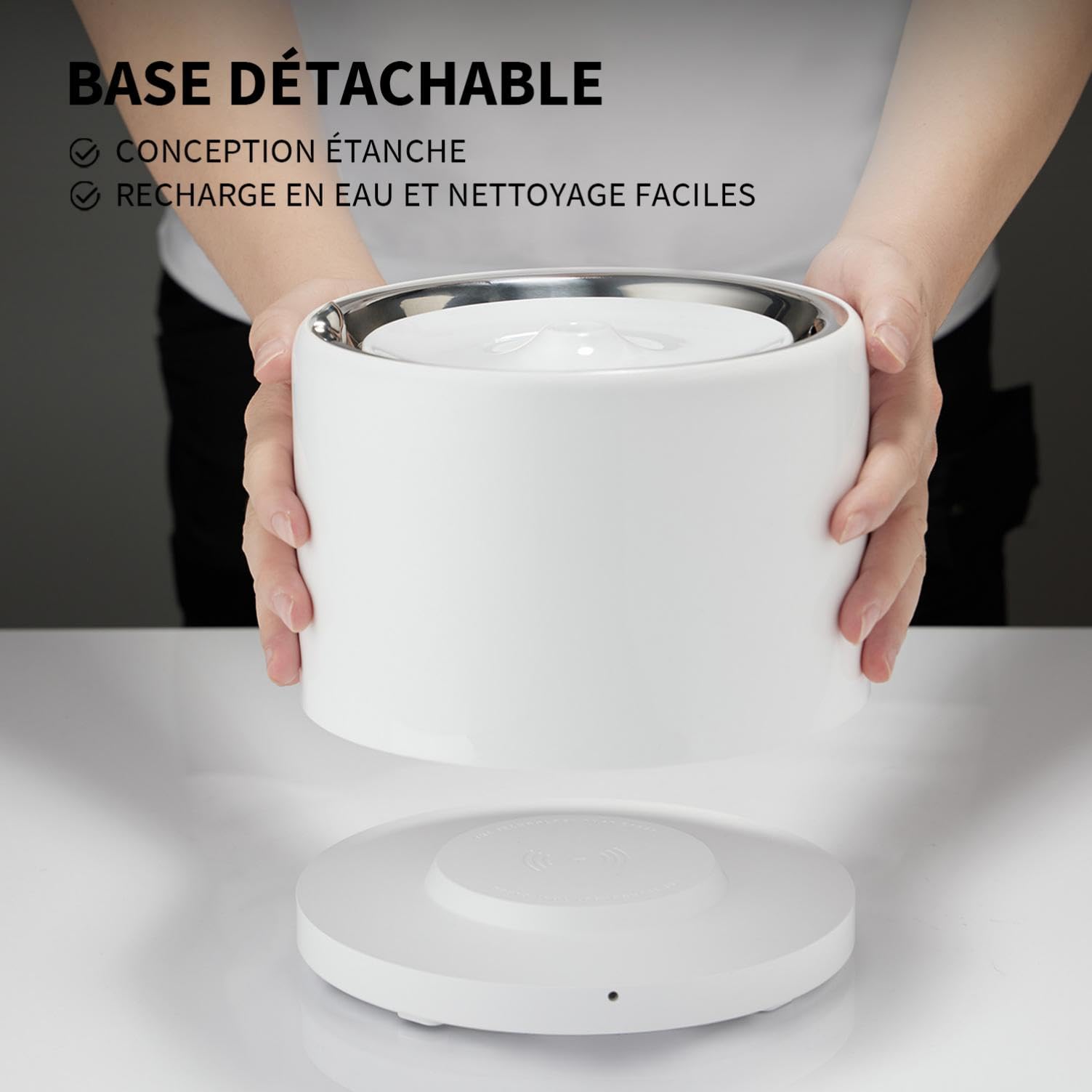 PETKIT Fontaine a Eau Chat sans Fil, Distributeur d'eau Intelligent Automatique pour Chats et Chiens, Réservoir Intérieur en Acier Inoxydable, Pas Facile à Elever des Bactéries