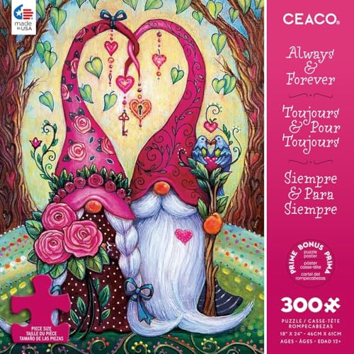 Rompecabezas Ceaco 'Always & Forever' de 300 piezas para adultos, arte de Marjorie Sarnat, hecho en EE.UU., tamaño final 24 x 18 pulgadas, incluye póster, apto para regalo y enmarcar miniatura 3